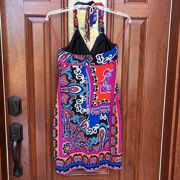 Cache Scarf Print Halter Dress Sz 6 - Picture 3 of 17
